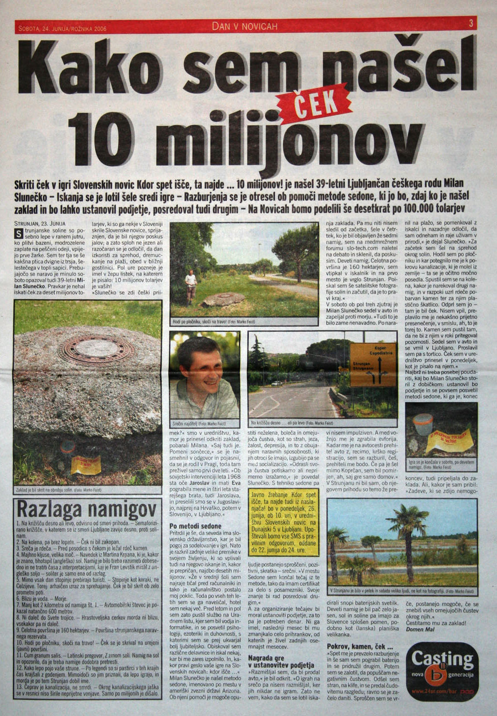 Članek Slovenskih novic z dne 24.6.2006